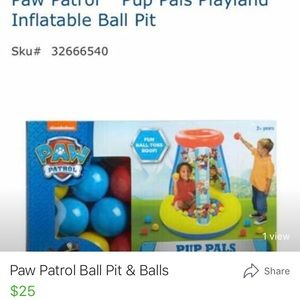 Paw Patrol Ball Pit with lots of extra balls!!